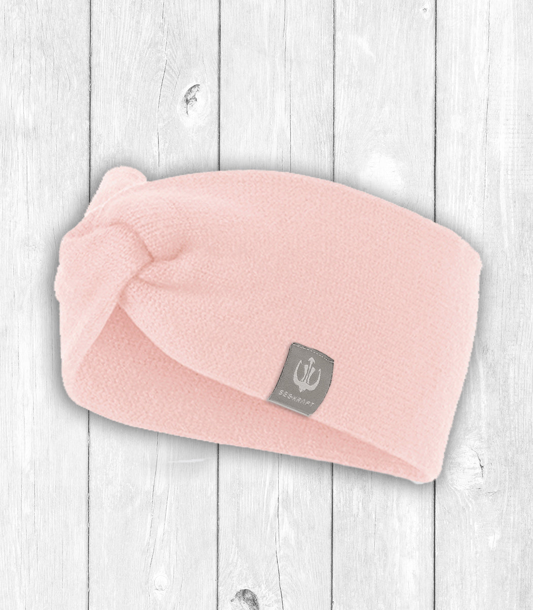 Strick-Stirnband NAVY / ROSA / GRAU