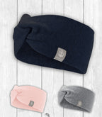 Strick-Stirnband NAVY / ROSA / GRAU