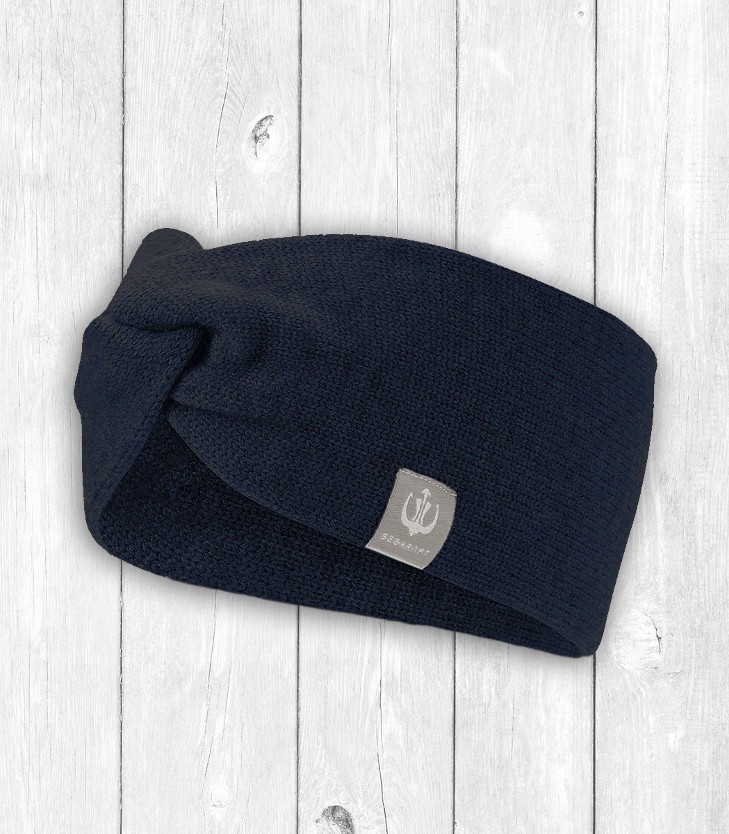 Strick-Stirnband NAVY / ROSA / GRAU