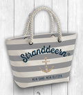 Strandtasche „STRANDDEERN“ GRAU/CREME