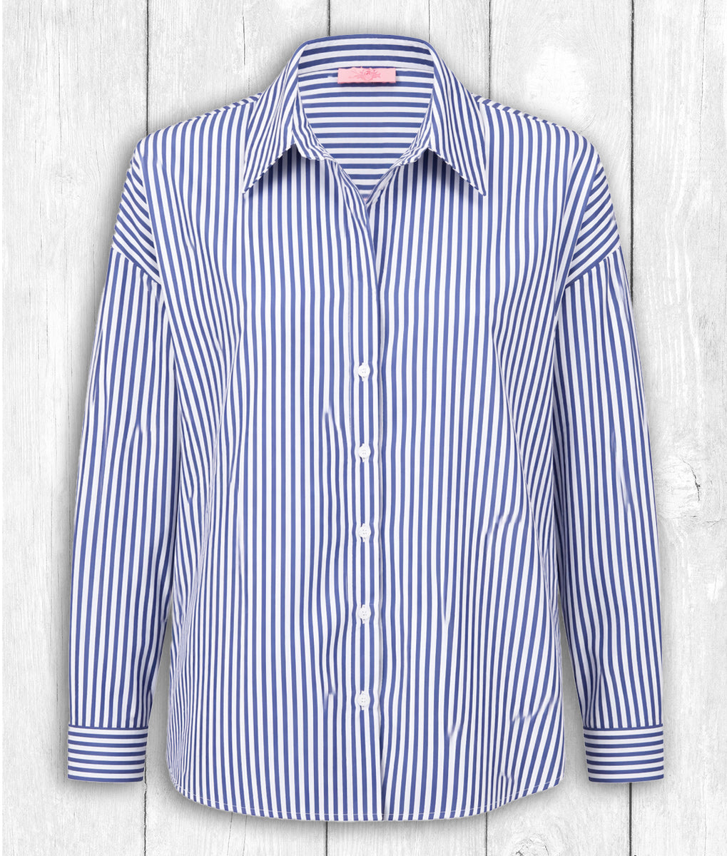 Bluse Evi „SUNSHINE“ – BLAU GESTREIFT