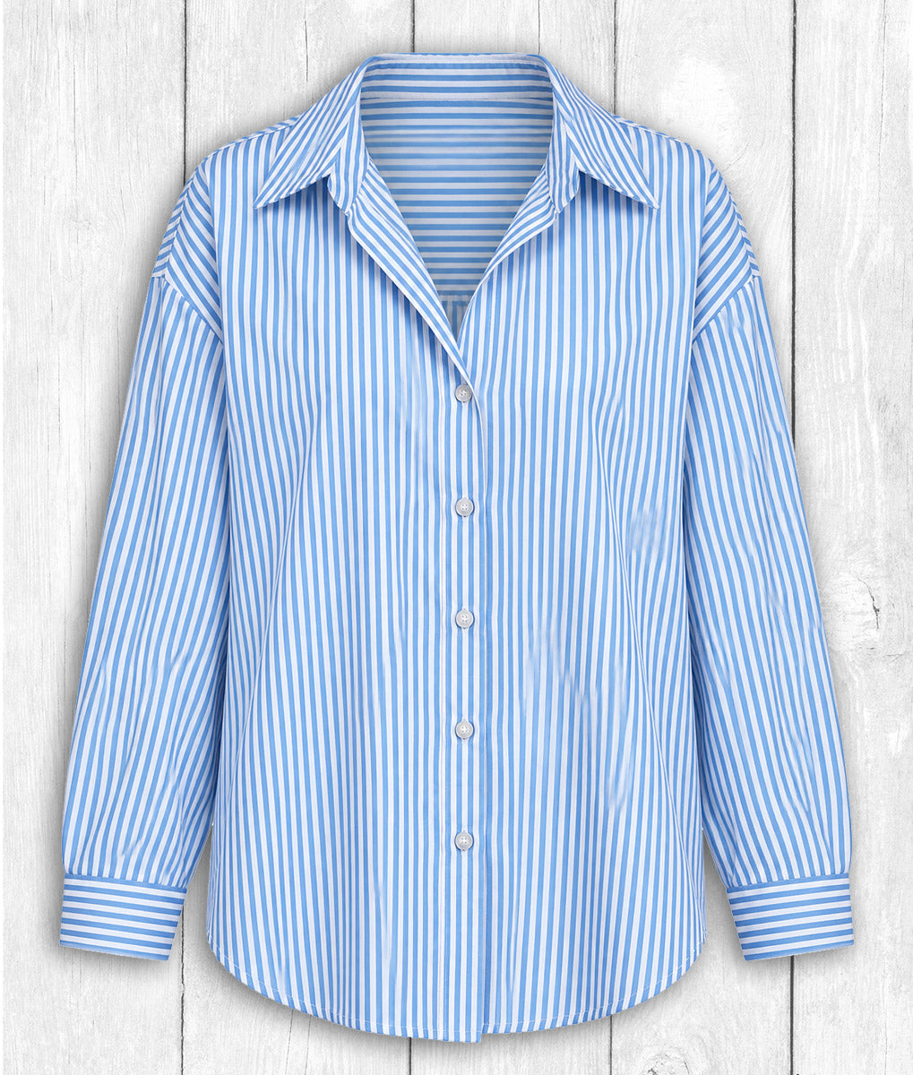 Bluse Evi „LOVE“ – BLAU GESTREIFT