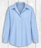 Bluse Evi „LOVE“ – BLAU GESTREIFT