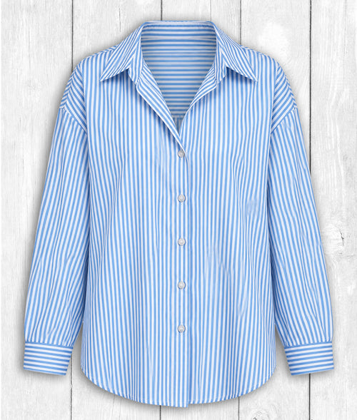 Bluse Evi „LOVE“ – BLAU GESTREIFT