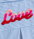Bluse Evi „LOVE“ – BLAU GESTREIFT