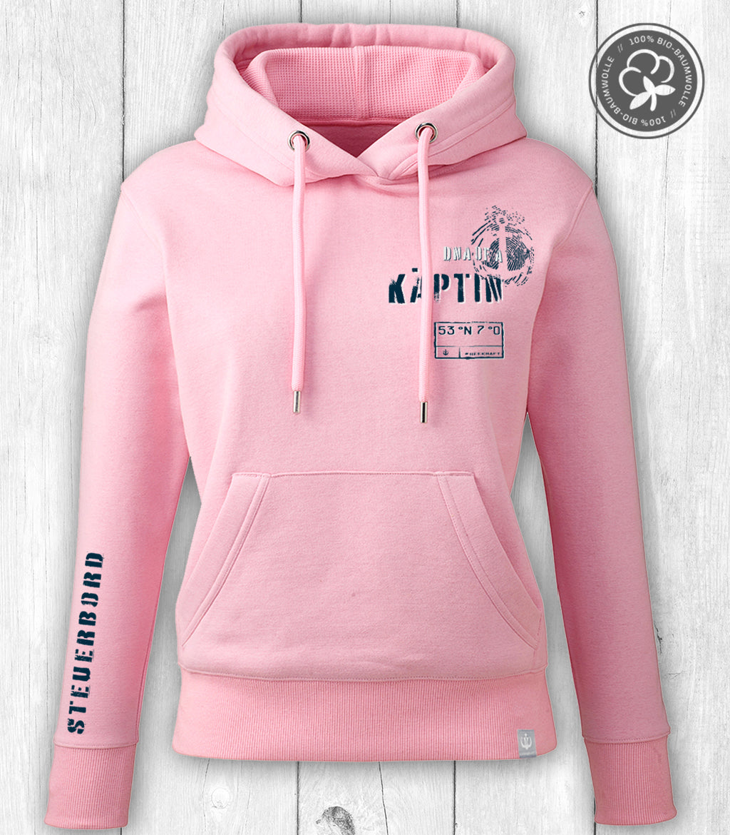 Damen-Hoodie Alea „KÄPTIN“ - ROSA