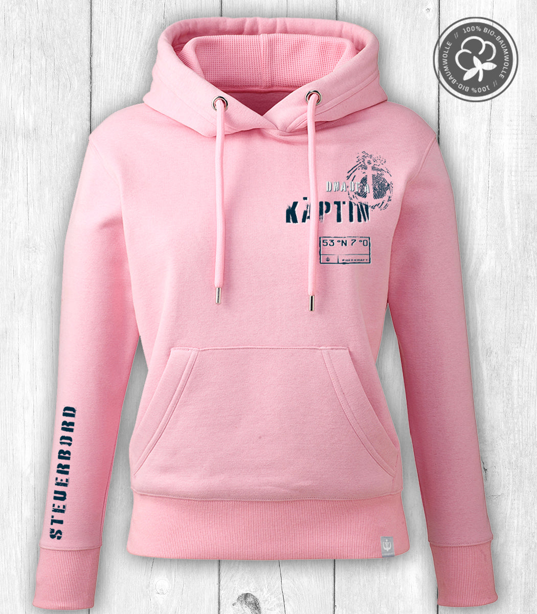 Damen-Hoodie Alea „KÄPTIN“ - ROSA