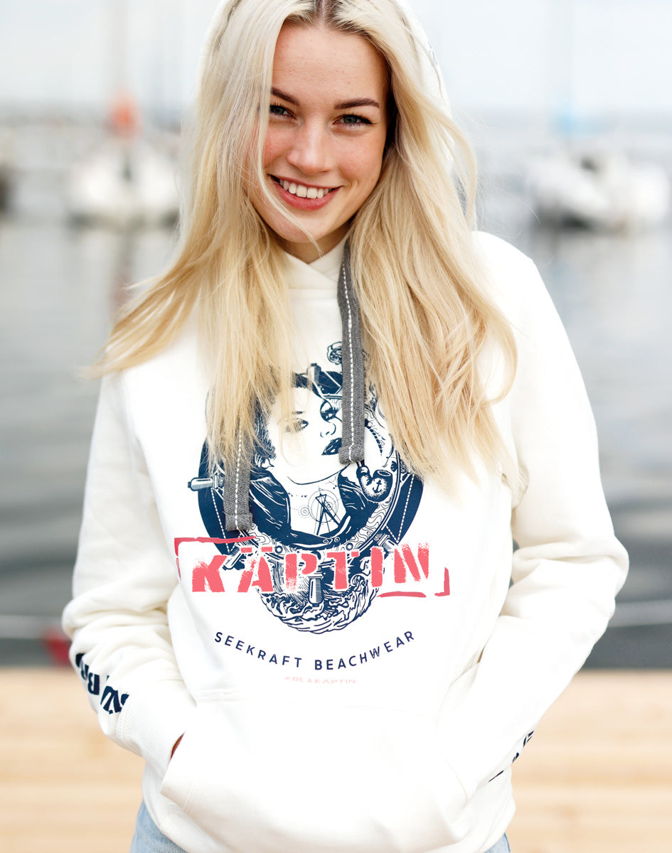 Unisex-Hoodie Alex „KÄPTIN WAVE“ – OFFWHITE