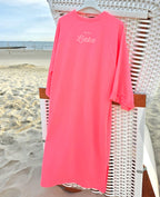 Sweatkleid „MEER LIEBE“ – NEON-CORALLE
