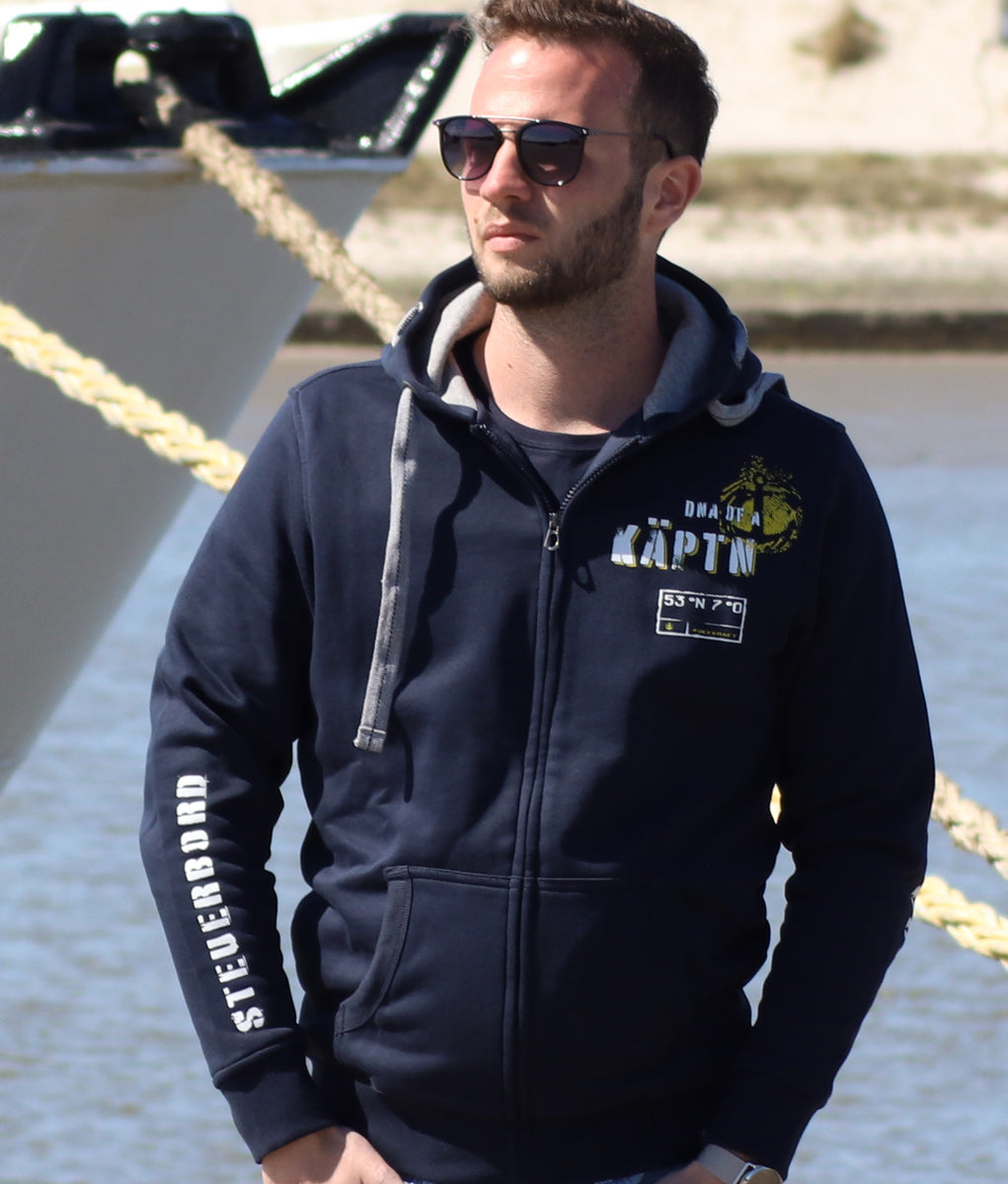 Sweatjacke Kai „KÄPTN“ – NAVY