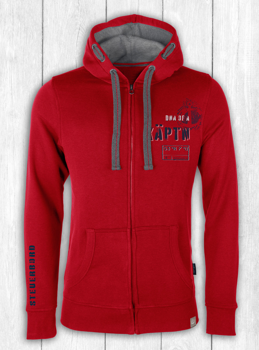 Sweatjacke Kai „KÄPTN“ – ROT