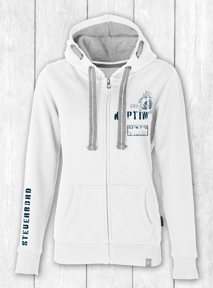 Damen-Sweatjacke Merit „KÄPTIN“ - OFFWHITE
