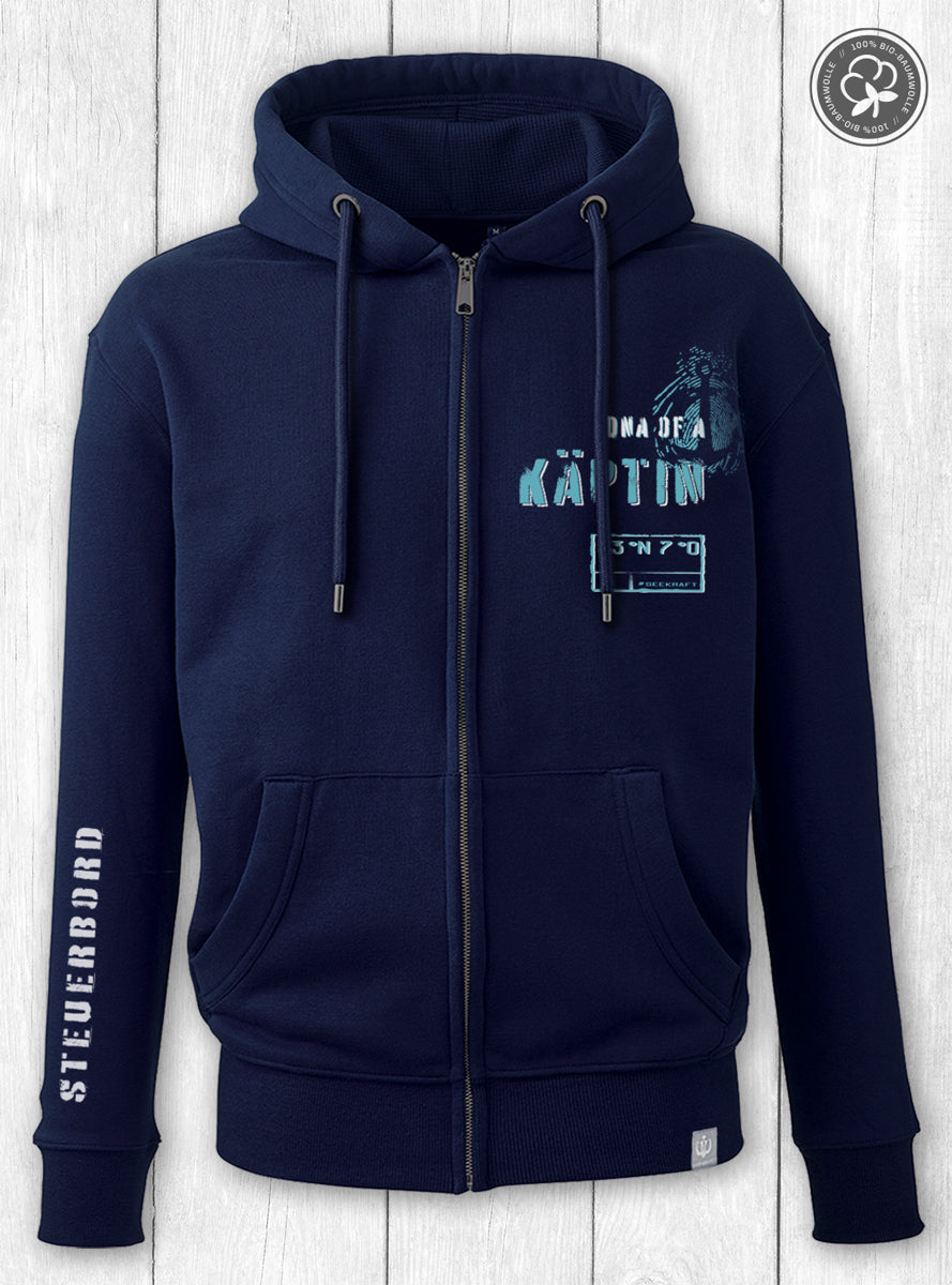 Damen-Sweatjacke Bente „KÄPTIN“ - NAVY