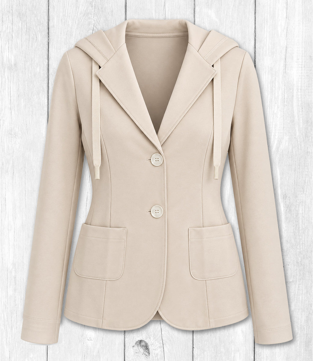 Kapuzen-Sweatblazer TESSA - CREME