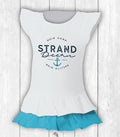 Kinder-Shirt Ida „STRANDDEERN“ – WEISS / TÜRKIS