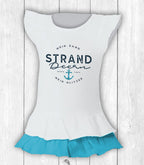 Kinder-Shirt Ida „STRANDDEERN“ – WEISS / TÜRKIS