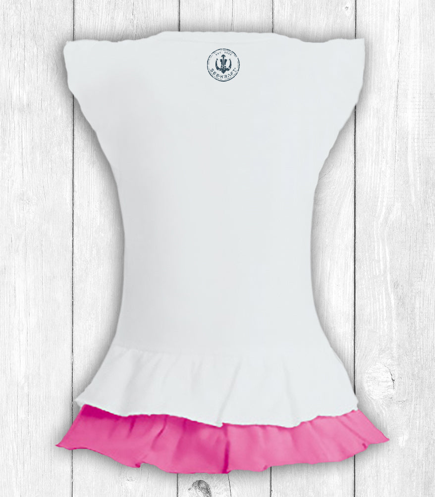Kinder-Shirt Ida „STRANDDEERN“ – WEISS / PINK