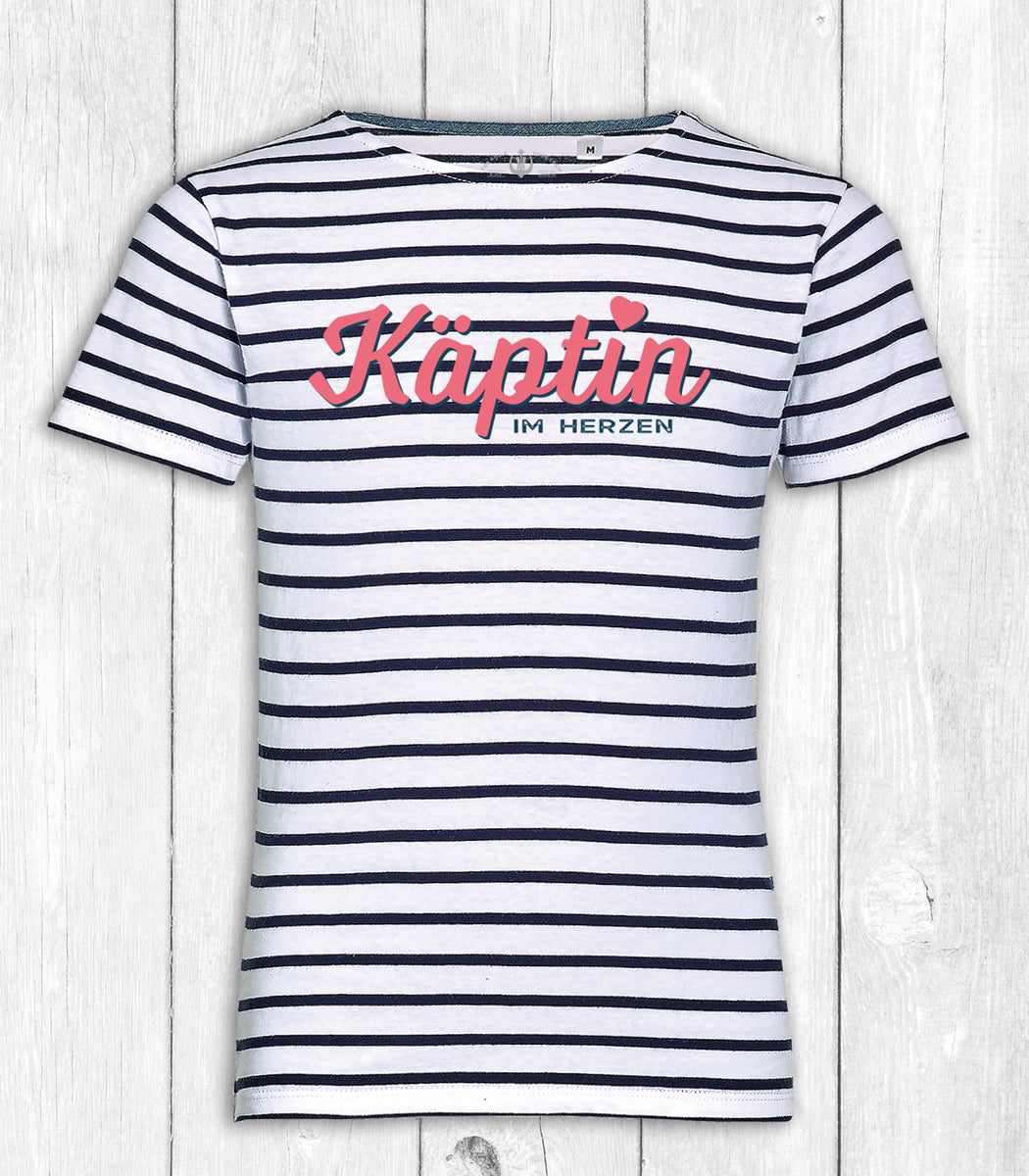 Kinder-Shirt Maxi „KÄPTIN“ – navy/weiß