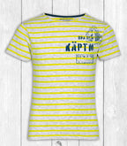 Kinder-Shirt Maxi „KÄPTN“ – gelb/grau