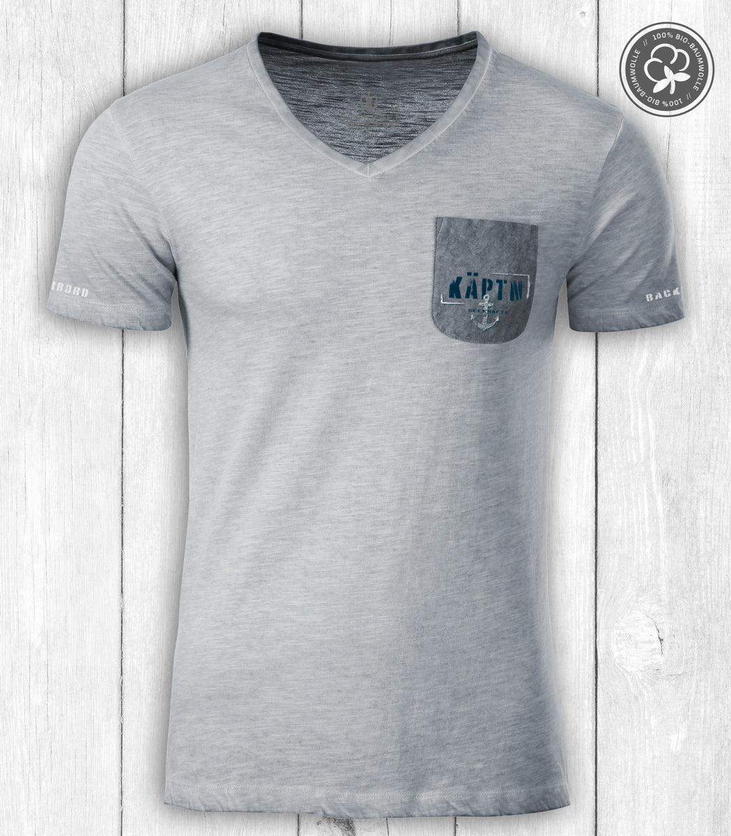 Shirt Sierk „KÄPTN“ – HELLGRAU