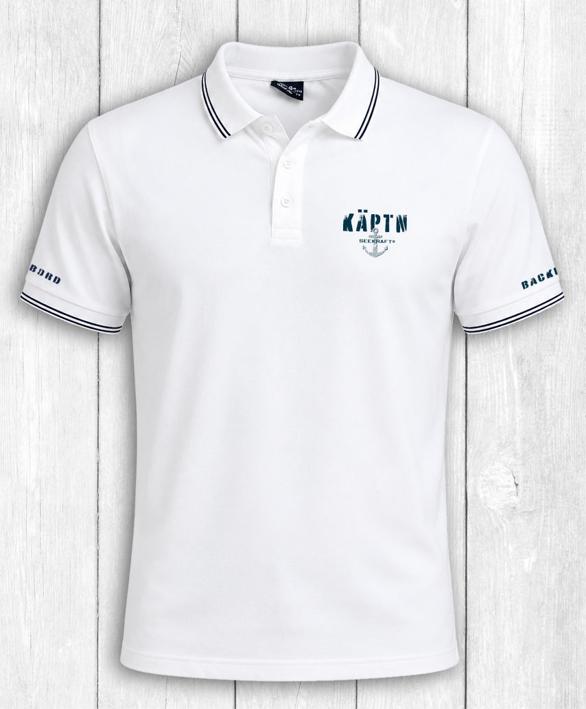 Poloshirt Martin „KÄPTN“ – WEISS