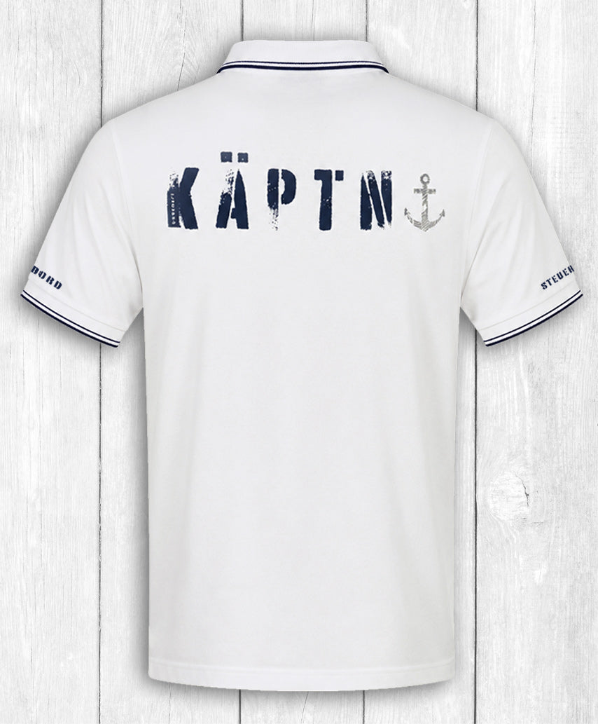 Poloshirt Martin „KÄPTN“ – WEISS