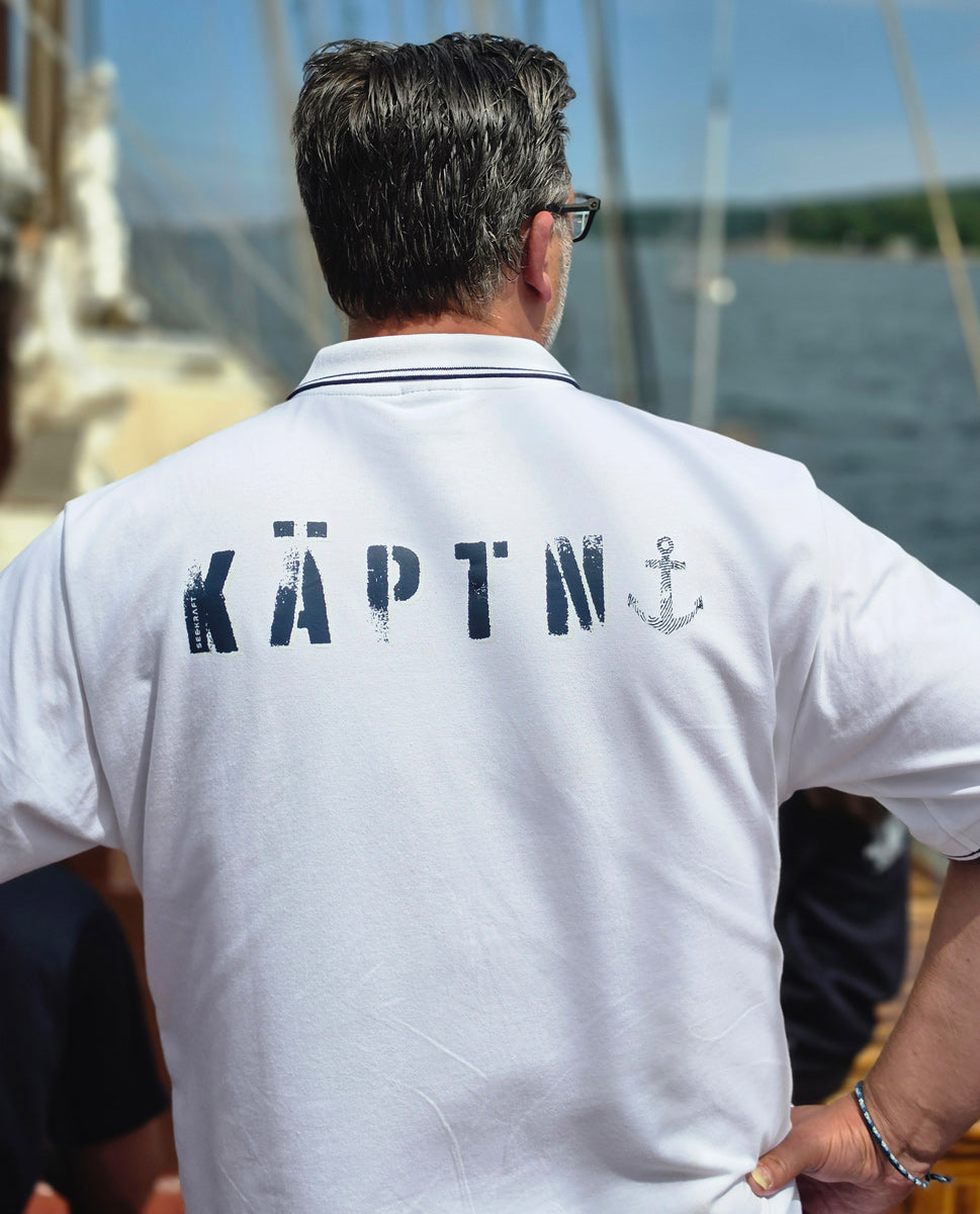 Poloshirt Martin „KÄPTN“ – WEISS