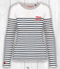 Shirt Levke „MOIN GLÜCK“ – WEISS/NAVY GESTREIFT