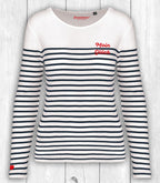 Shirt Levke „MOIN GLÜCK“ – WEISS/NAVY GESTREIFT