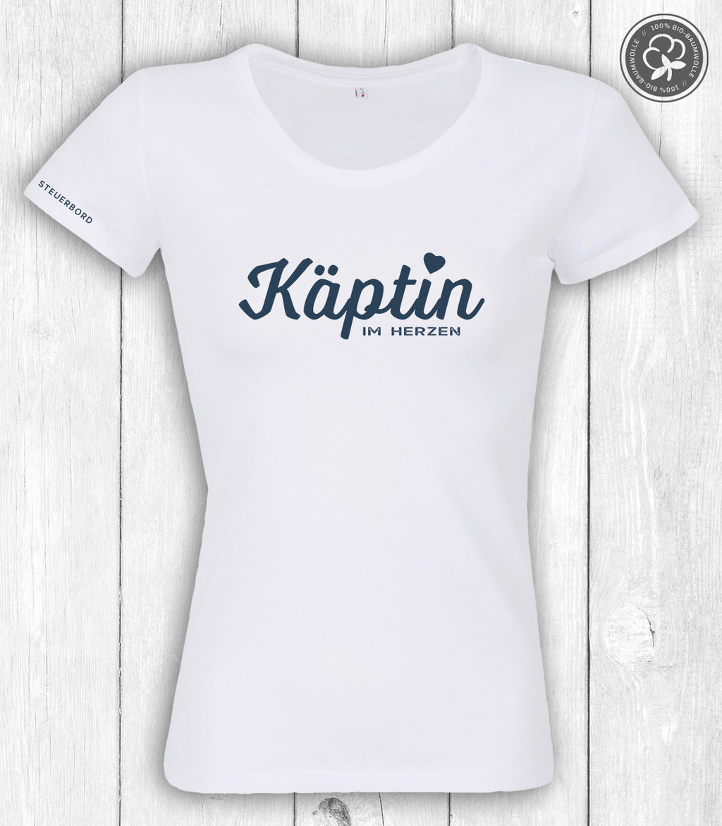 Shirt Edda „KÄPTIN HERZ“ – WEISS