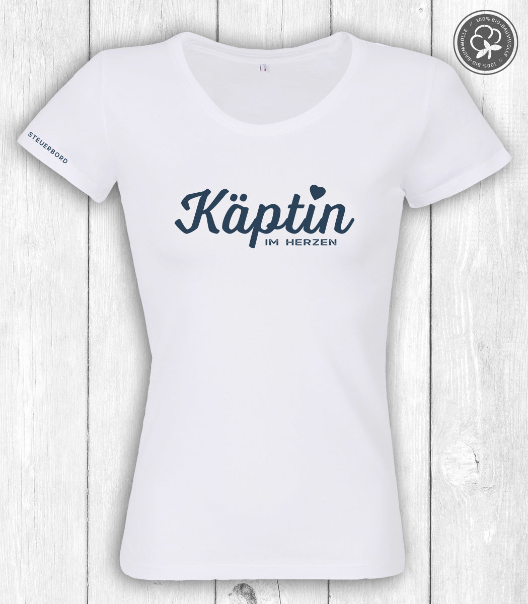 Shirt Edda „KÄPTIN HERZ“ – WEISS