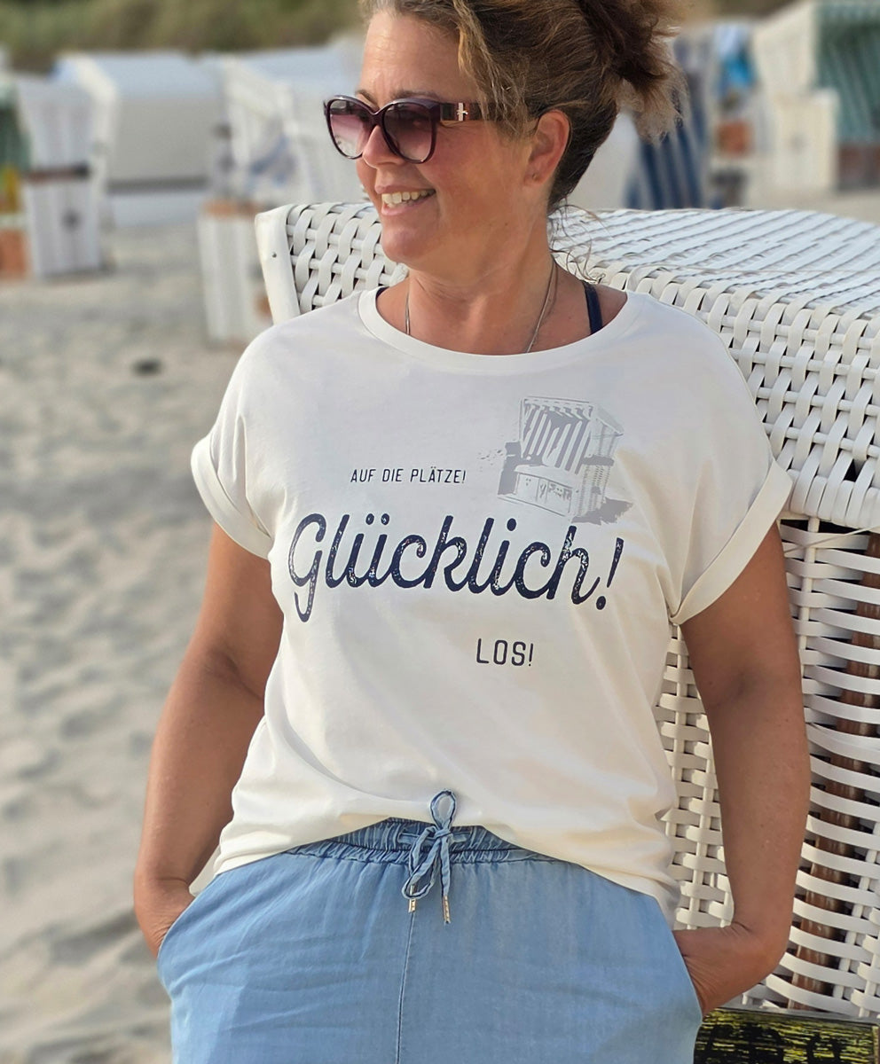 Shirt Swantje „GLÜCKLICH“ – CREME