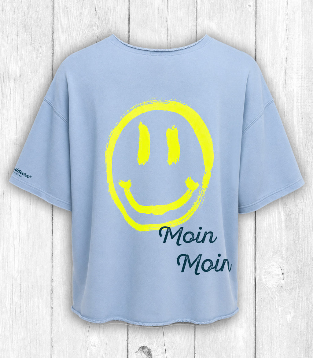 Sweatshirt „SMILE“ – HELLBLAU