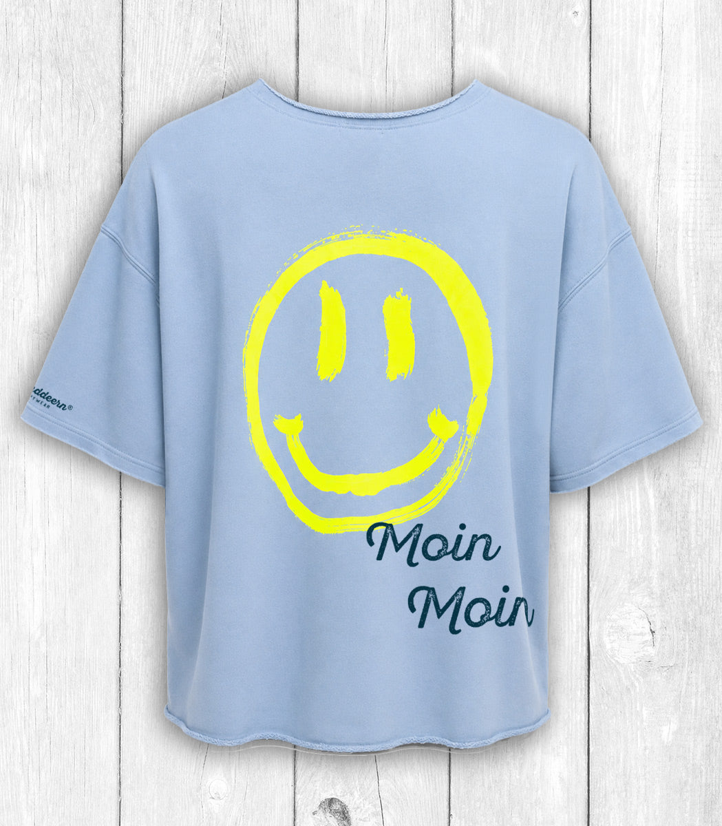 Sweatshirt „SMILE“ – HELLBLAU