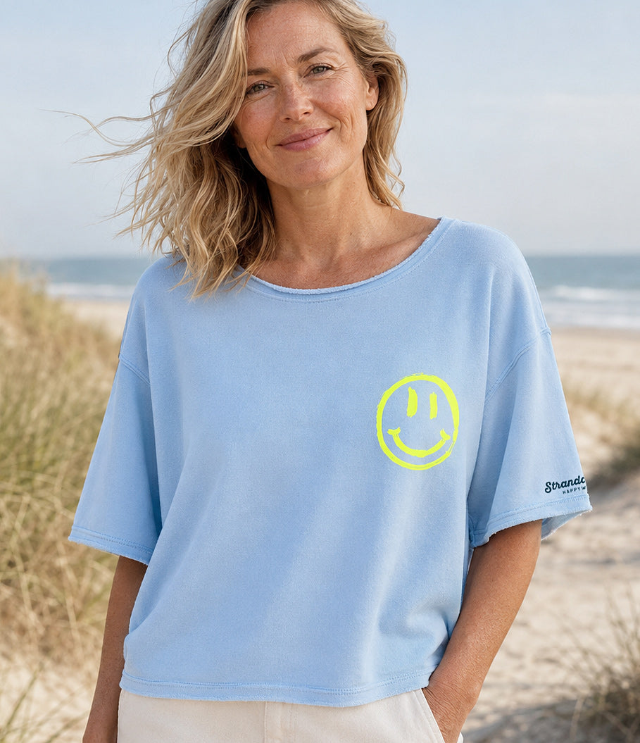 Sweatshirt „SMILE“ – HELLBLAU
