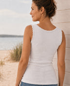 Trägershirt Lilly mit Rüschen – WEISS