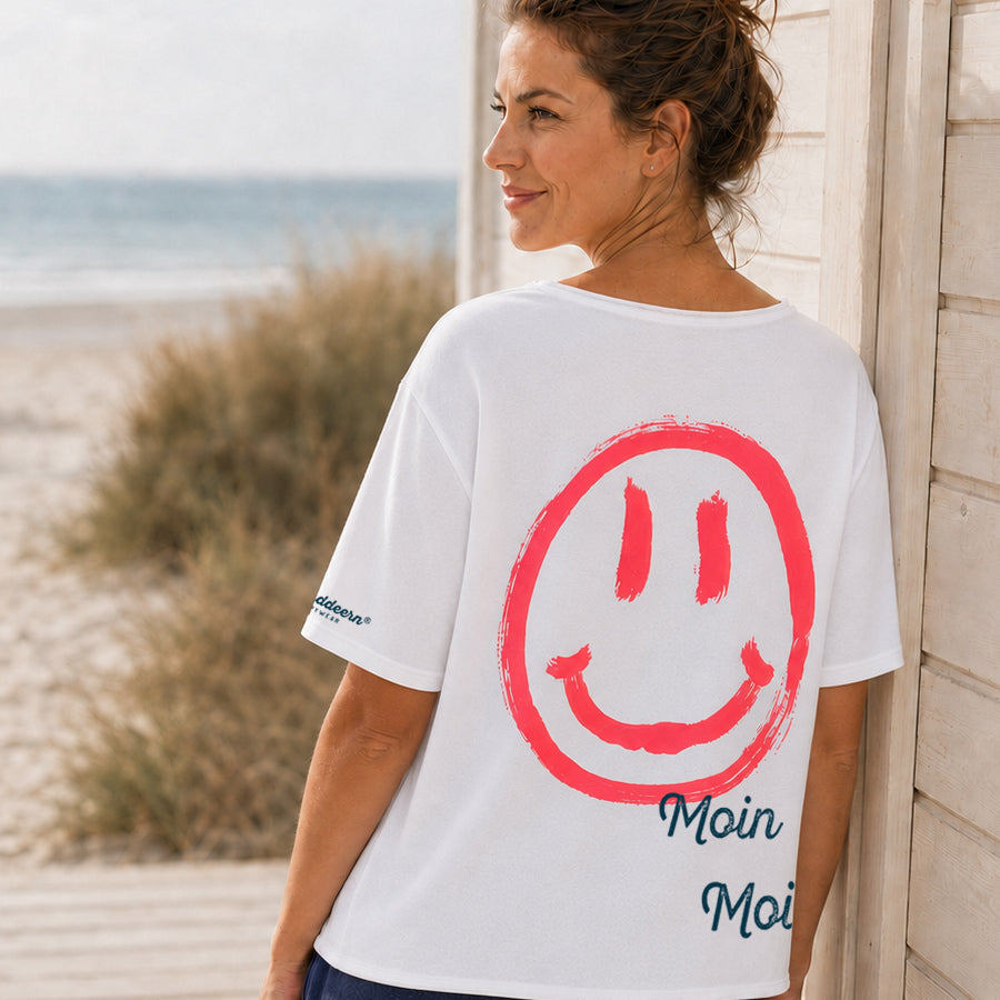 Sweatshirt „SMILE“ – WEISS